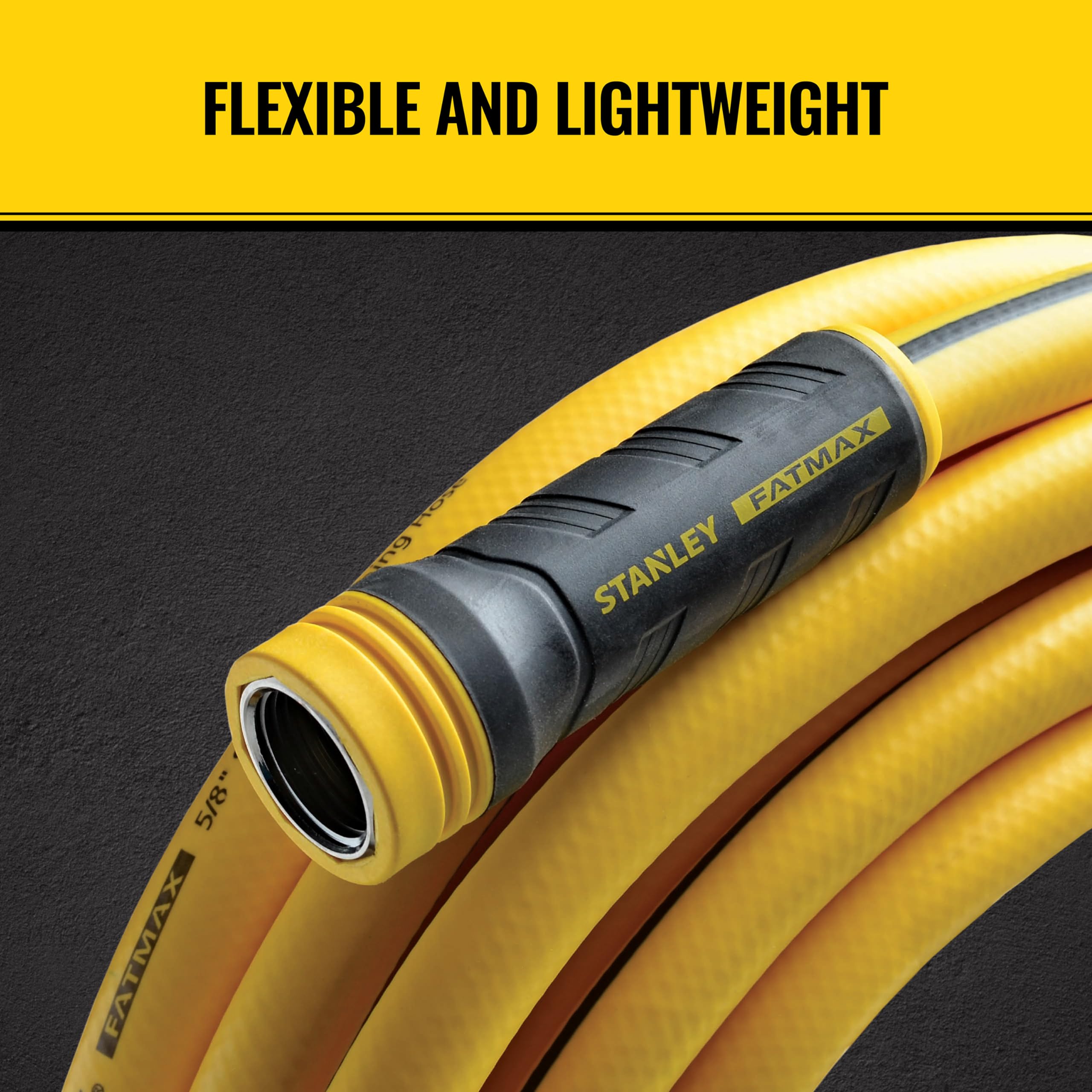 Stanley FATMAX Professional Grade Garden Hose, 50 Feet x 5/8 Inch, Yellow, 500 PSI - Image 3