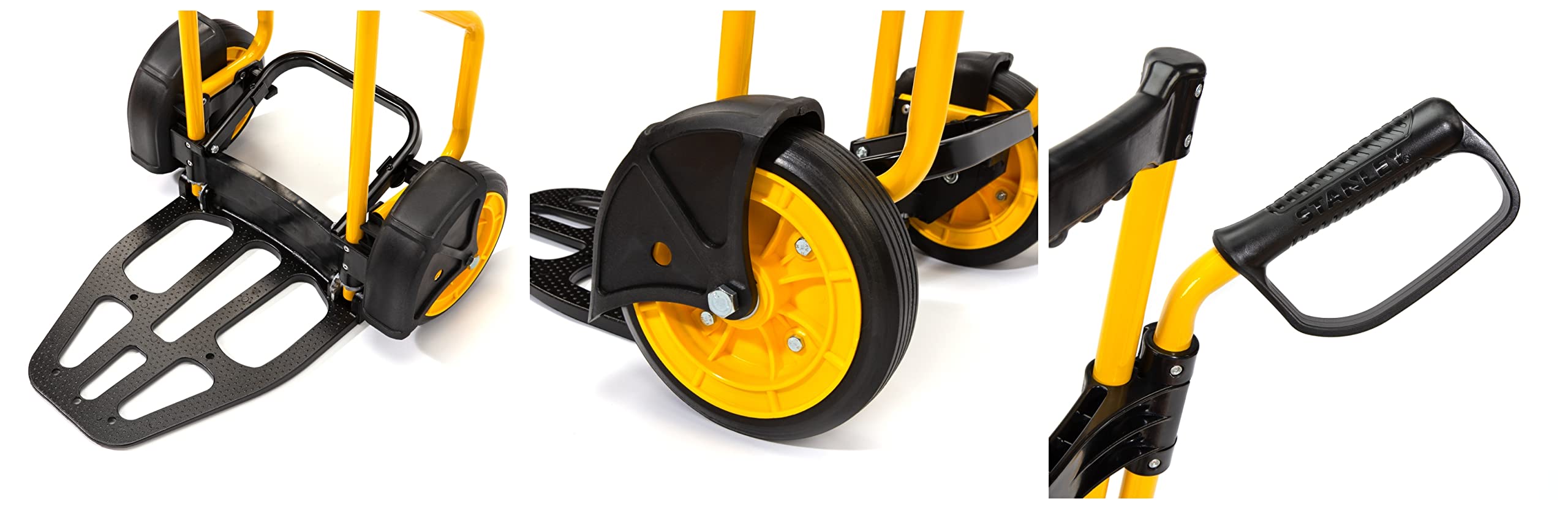 Stanley Heavy-Duty Folding Hand Truck & Dolly, 400 lbs. (181 kgs.) Capacity, Professional Grade, Compact, Lightweight & Slim Design, Easy Storage, Steel Frame, Ergonomic 3 Handle Design (SXWT-FT591) - Image 3