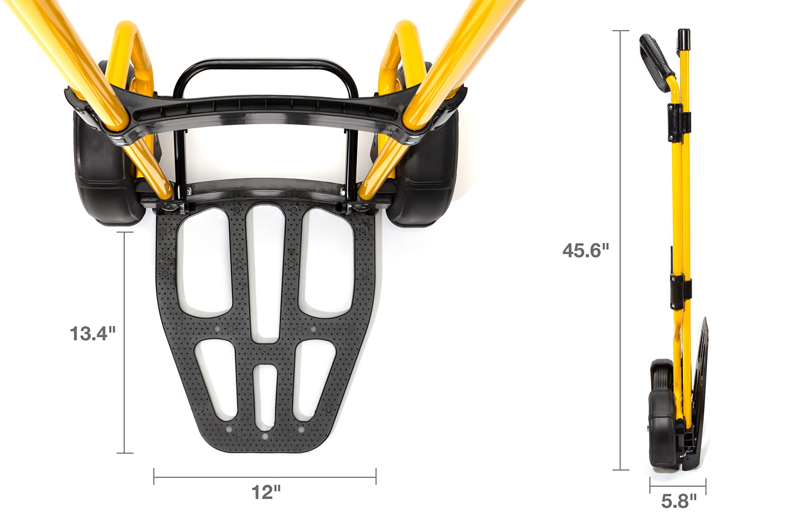 Stanley Heavy-Duty Folding Hand Truck & Dolly, 400 lbs. (181 kgs.) Capacity, Professional Grade, Compact, Lightweight & Slim Design, Easy Storage, Steel Frame, Ergonomic 3 Handle Design (SXWT-FT591) - Image 8
