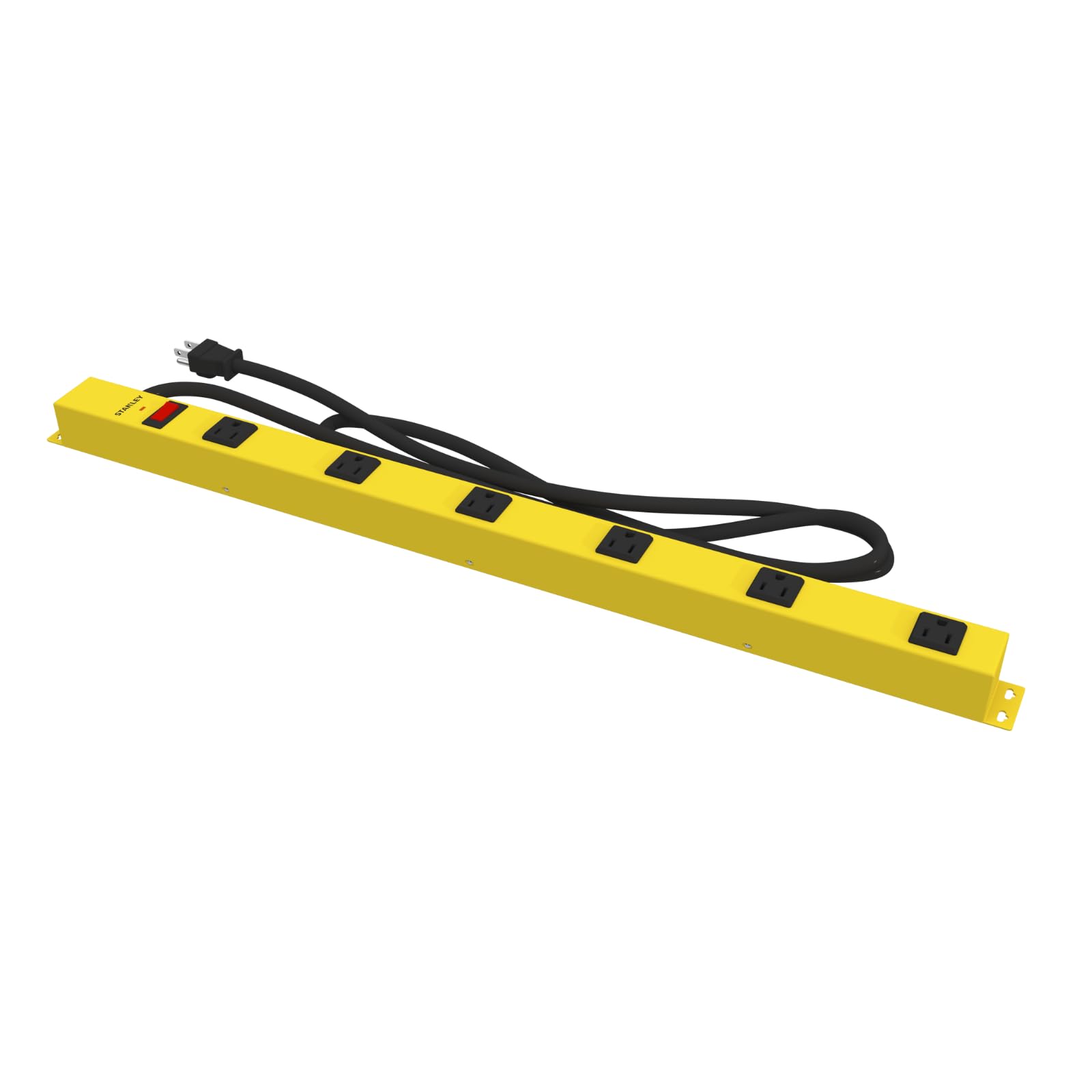 STANLEY Metal Surge Protector 4ft 6 Outlet 125V/15A 1875W Power Strip 600 Joules Surge Protection with Circuit Breaker Extended Housing 6 Grounded Outlets Mounting Slots for Indoor Locations - Image 3