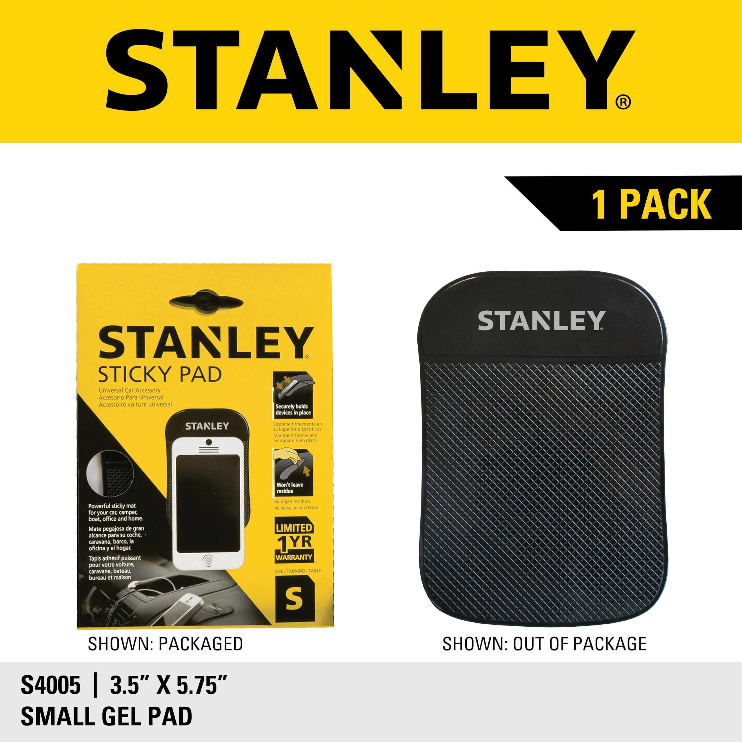 STANLEY S4005 3.5" x 5.75" Extra-Strong Anti-Slip Grip Dashboard Gel Pad for Cell Phone, Tablet, GPS, Keys or Sunglasses - Image 8